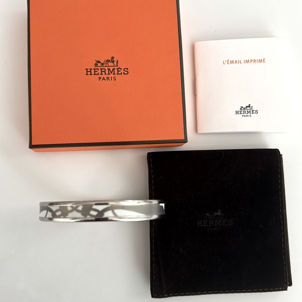 Authentic HERMES Printed Enamel Bracelet.